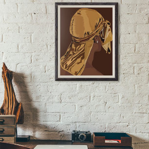 Ästhetische Kunst Schwarzer Mann mit langlebigen K Poster