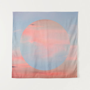 Ästhetische Kunstcollage mit schönem Himmel-Sonnen Wandteppich