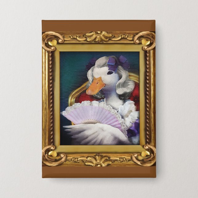ästhetische Lady Duck Picture Frame Button (Vorderseite)