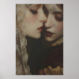 Ästhetische lesbische dunkle Romantik-Kunst druckb Poster