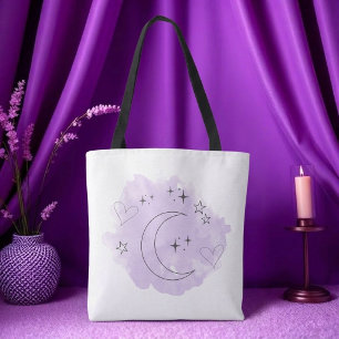 Ästhetische lila Wasserfarbmond-Tasche
