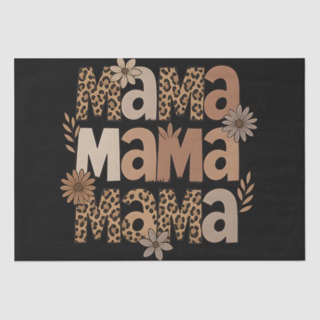 Ästhetische Mama Typografie Leopard-Geschenk Seidenpapier (Vorderseite)