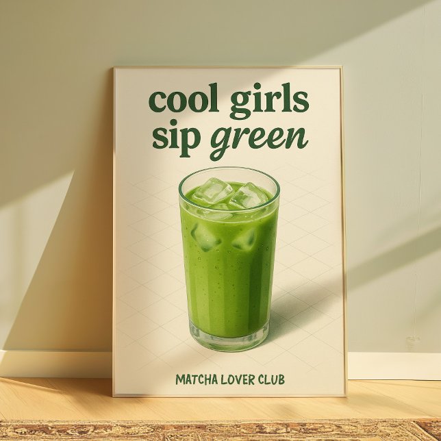 Ästhetische Matcha Lover Club Trendy Wall Print Poster (Von Creator hochgeladen)