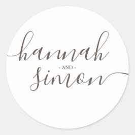 Ästhetische Moderne Minimalistische Goldene Hochze Runder Aufkleber