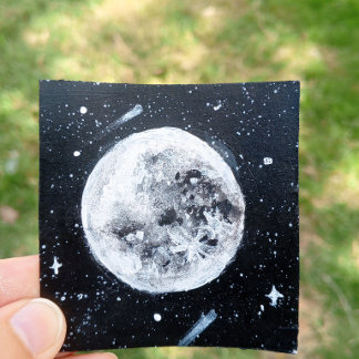 Ästhetische mondbeschienene Ozeanwellen handgemalt Große Geschenktüte
