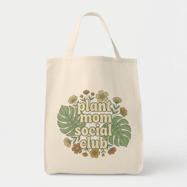 Ästhetische Monstera & Florals Tragetasche (Vorne)