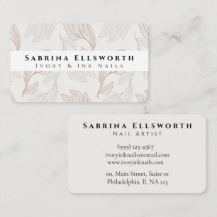 Ästhetische natürliche weiche, braune weiße Nagelk Visitenkarte