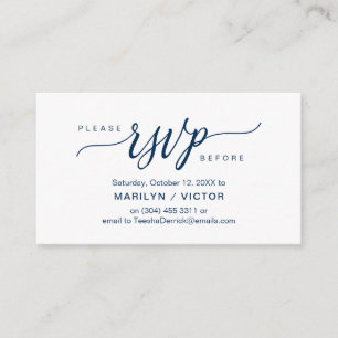 Ästhetische Navy Blue Script, Party UAWG Response Begleitkarte