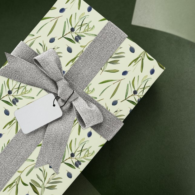 Ästhetische Olive Branches Blätter Geschenkpapier (Von Creator hochgeladen)