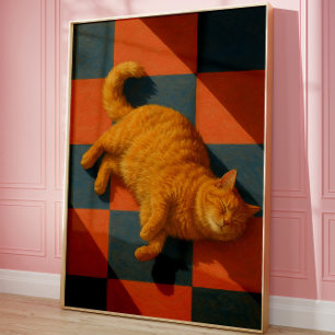 Ästhetische orange Katze Cozy moderne Pet-Wandkuns Poster