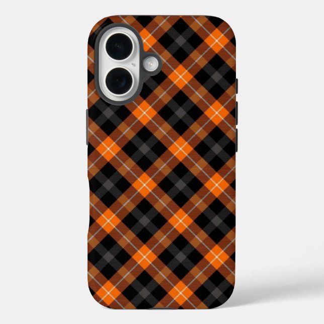 Ästhetische Orange, Schwarz Karo iPhone-Hülle   Case-Mate iPhone Hülle (Rückseite)