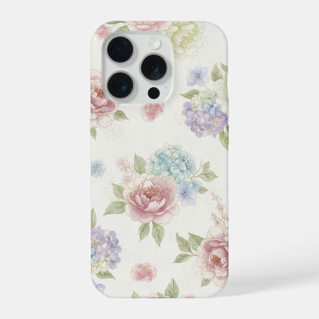 Ästhetische Pastell-Pfingstrose iPhone Hülle (Rückseite)