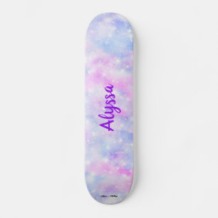 Ästhetische Pastell-Wolken Sparkeln Personalisier Skateboard
