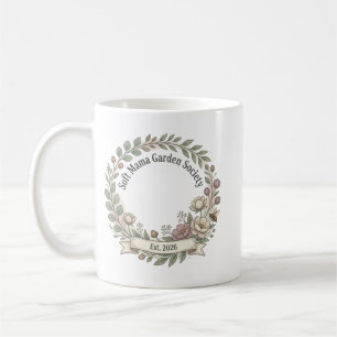 Ästhetische Pflanzen-Mama-Wasserfarben-Blumenkranz Kaffeetasse