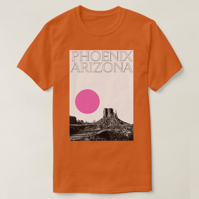 Ästhetische Phoenix Artizona City Travel Typografy T-Shirt (Design vorne)