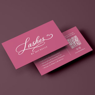 Ästhetische Pink Lash Tech Lift Extensions Visitenkarte