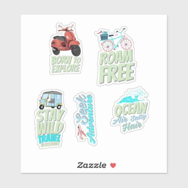 Ästhetische Reiseaufkleber Aufkleber (Blatt)