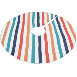 Ästhetische Retro Streifen farbenfrohe Linien Weih Polyester Weihnachtsbaumdecke