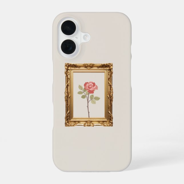 Ästhetische Rose Frame Phone Case iPhone 16 Hülle (Rückseite)