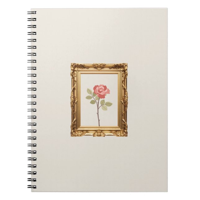 Ästhetische Rose Rahmen SpiralNotebook Notizblock (Vorderseite)