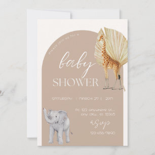 Ästhetische Safari Tiere Aquarell Babydusche Save The Date