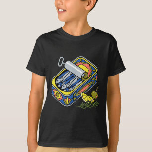 Ästhetische Sardinen-Dose Euro Sommer Tapas Foodie T-Shirt