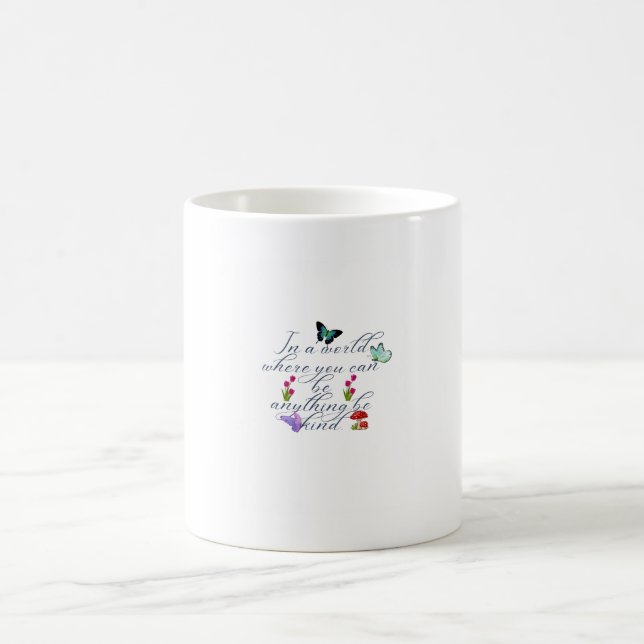 Ästhetische Schmetterlinge Blumen Sei Freundlich Z Kaffeetasse (Mittel)