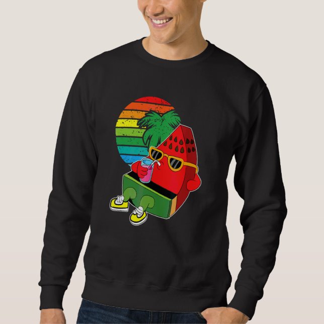Ästhetische Sommerwassermelone Sweatshirt (Vorderseite)