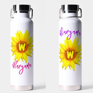 Ästhetische Sonnenblume, trendiger Mädchenname & M Trinkflasche