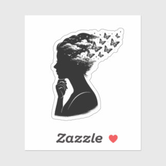 Ästhetische Sternenhimmel Schmetterling Kunst Aufkleber