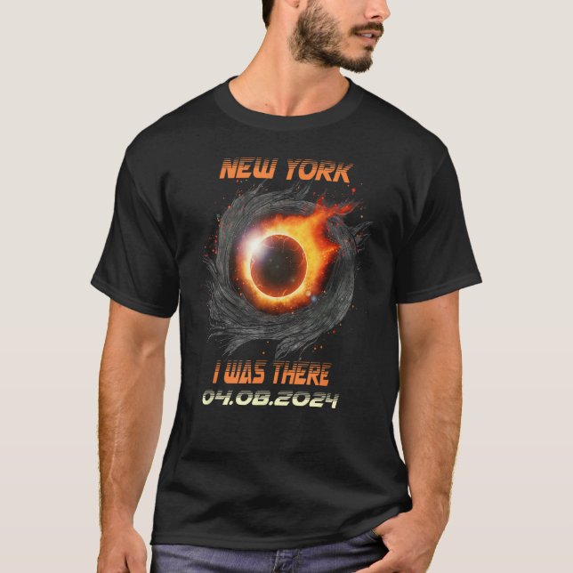 Ästhetische Total Solar Eclipse 2024 New York T-Shirt (Vorderseite)