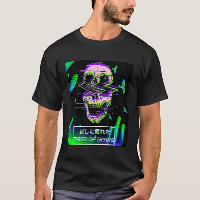 Ästhetische Vaporwave japanische Futurismus T-Shir T-Shirt (Vorderseite)