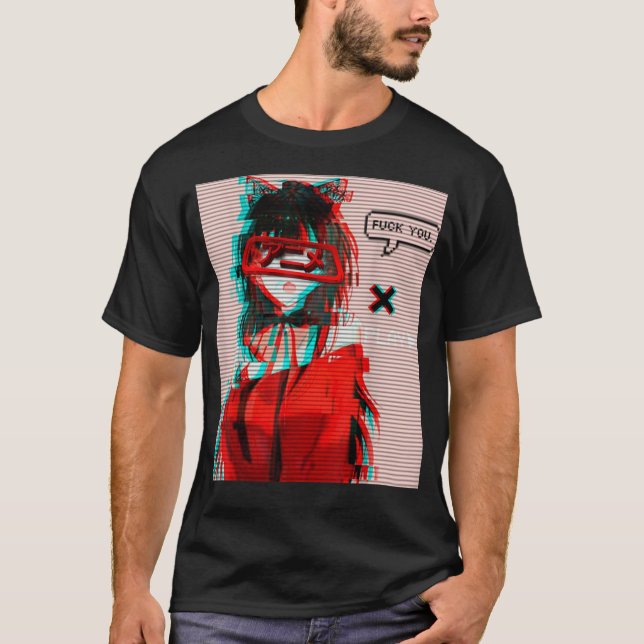 Ästhetische Vaporwave Japanischer Futurismus Anime T-Shirt (Vorderseite)