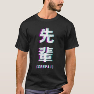 Ästhetische Vaporwave Senpai Fuzzy Print T-Shirt