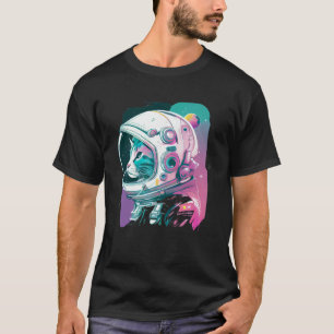 Ästhetische Vaporwave Space Cat 80er 90s Astronaut T-Shirt
