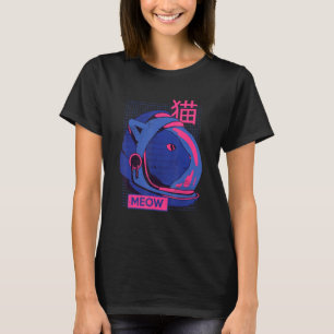 Ästhetische Vaporwave Space Cat Meow 80er 90s Aest T-Shirt