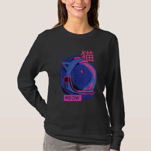 Ästhetische Vaporwave Space Cat Meow 80er 90s Aest T-Shirt