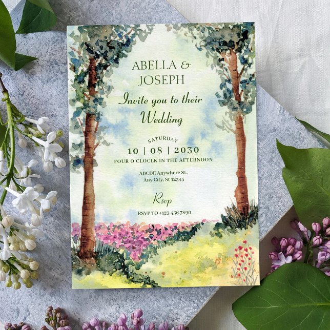 Ästhetische verträumte Waldgartenhochzeit Einladung (Von Creator hochgeladen)