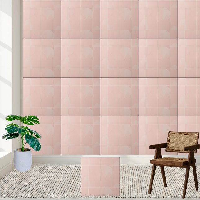 Ästhetische weiche Rosa Keramik Tile Fliese (Aesthetic Soft Blush Pink Marble Ceramic Tile)