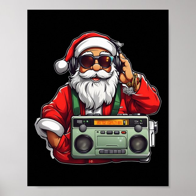 Ästhetische Weihnachten 90er Hip Hop Radio Santa B Poster (Vorne)
