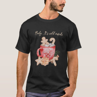 Ästhetische Weihnachts-Heiße-Schokolade-Lebkuchen- T-Shirt