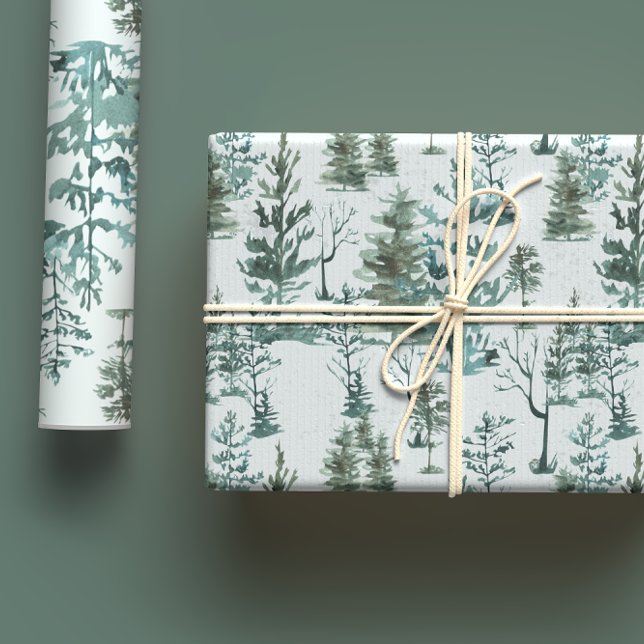 Ästhetische Winterpine Hunter & Pastel Green Geschenkpapier Set (Von Creator hochgeladen)