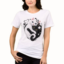 Ästhetische Yin Yang Katzen Umarmen Süße Haustiere