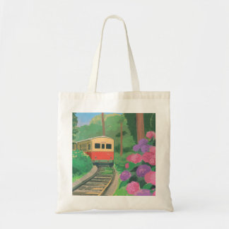Ästhetische Zug- und Blumenwandkunst | Vintage Nat Tragetasche