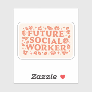 Ästhetische Zukunftsfrau für Sozialarbeiter Aufkleber
