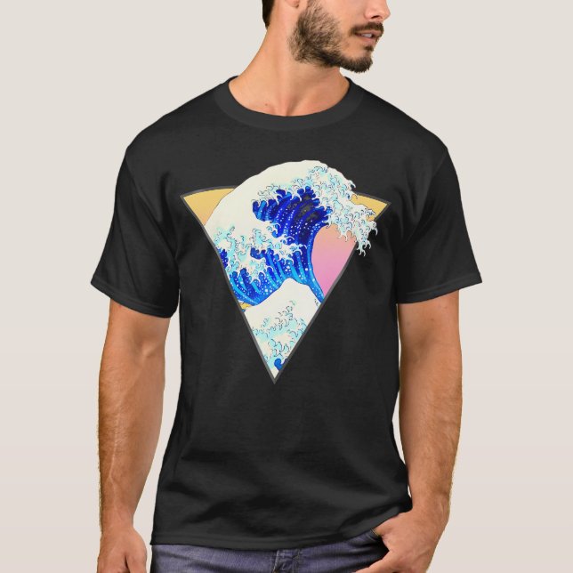 Ästhetischer Anime Great Wave Anime T-Shirt (Vorderseite)