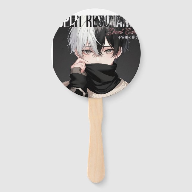 Ästhetischer Anime-Junge maskierte Kunst - Cooles  Fächer (Vorderseite)