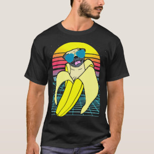 ästhetischer Bananen-Mops mit Sonnenbrille T-Shirt