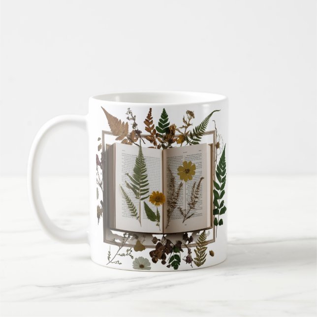 Ästhetischer Bücherfreund-Kaffeebecher – Whimsical Kaffeetasse (Links)