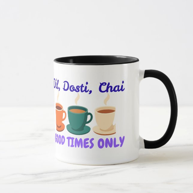 Ästhetischer Dil Dosti Chai Desi Freunde Kombi-Bec Tasse (Rechts)